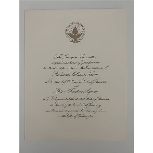 1969 Richard Nixon inauguration invitation