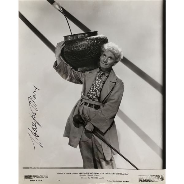 Harpo Marx Signed Photo. GFA Authenticated
