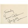 Image 1 : George Burns and Gracie Allen signature cut