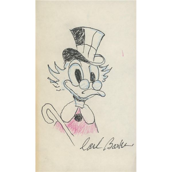 Scrooge McDuck hand drawn signed sketch. GFA Authenticated