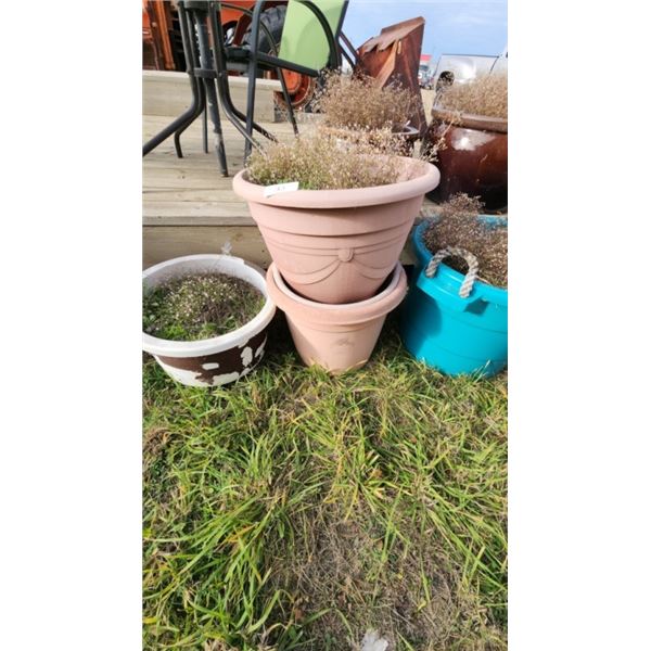 assorted garden planters