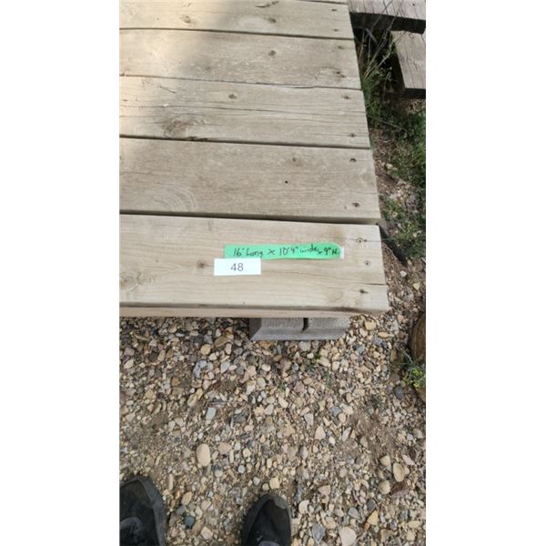 Patio deck 16' long x 10'4" wide by 9" high
