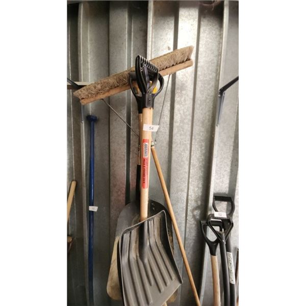 shovels and broom