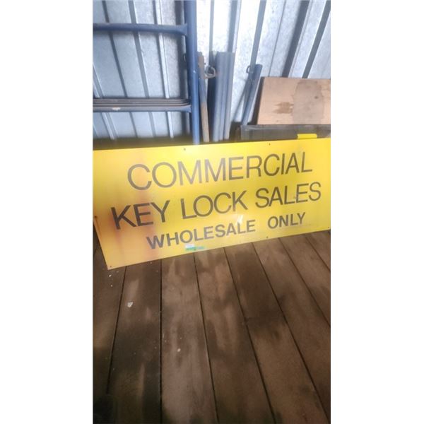 commercial key lock sales sign 5' x 30" metal