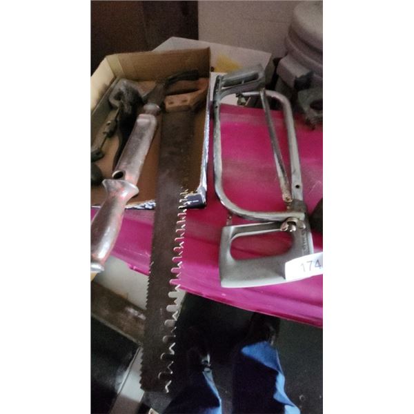 Assorted saws and tools