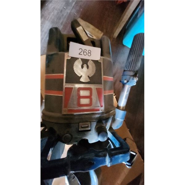 Tohastsu outboard motor Model B138 8 HP c/w metal gas tank