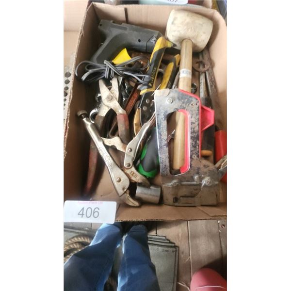 box of assorted tools