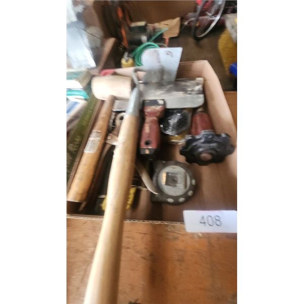 hammer, vice grip, tape measure, etc