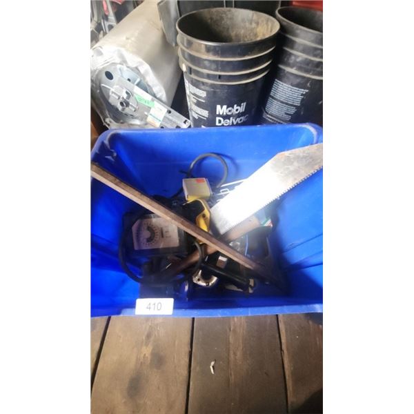 box of assorted tools