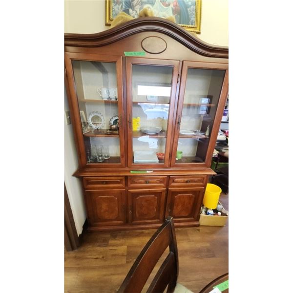 china cabinet, top 55" wide by 12", bottom 56"