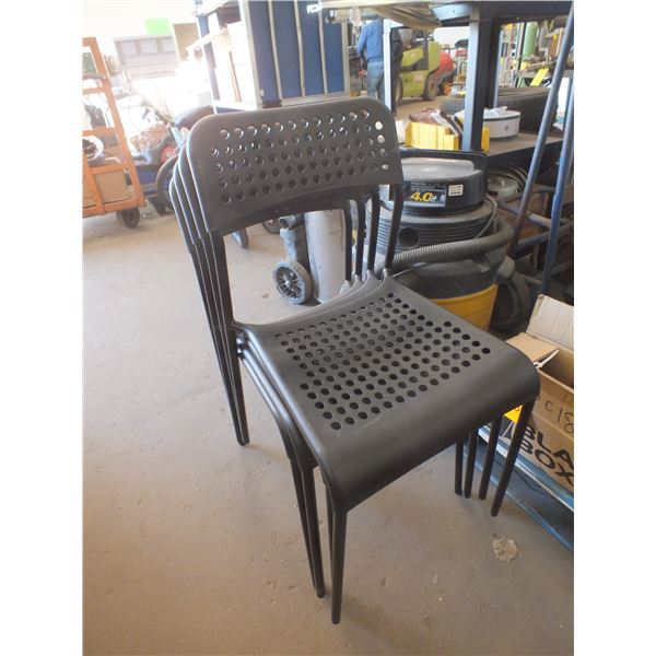 4 Stacking Chairs & Small Shoe Rack