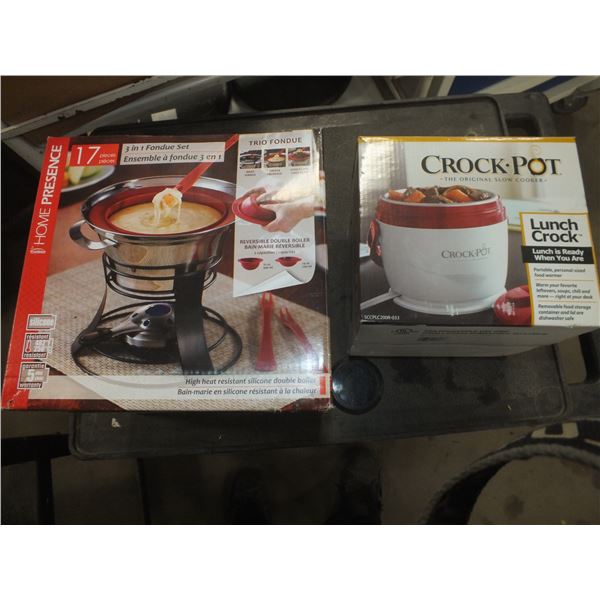 3 in 1 Fondue Set & Small Lunch Crock pot