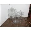 Image 1 : LOT: 3 GLASS CANISTERS W/LID