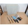 Image 1 : LOT: 8 KNIVES SHARPENING STONE AND KNIFE HOLDER