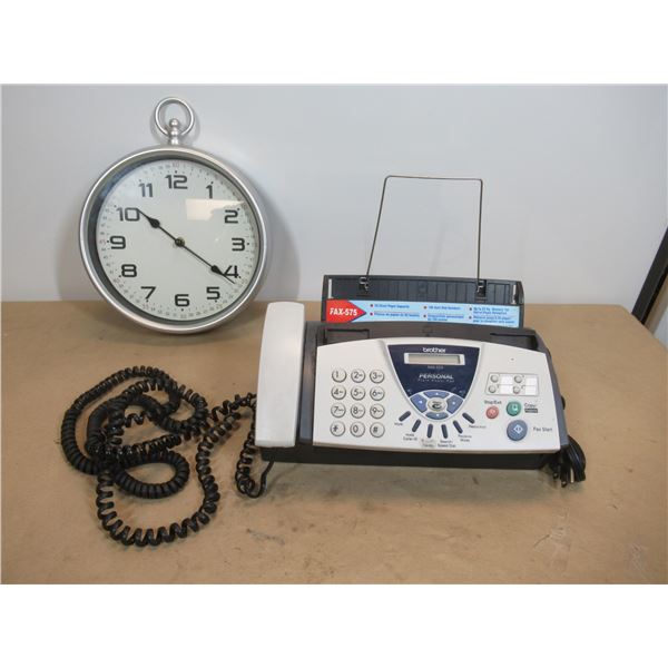 CLOCK AND FAX MACHINE