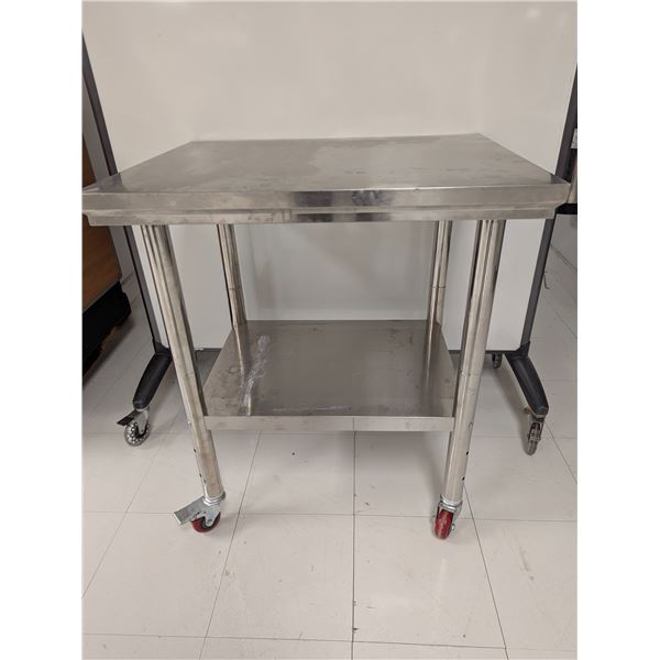 STAINLESS MOBILE TABLE 30"x24"x34.5