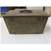 Image 1 : vintage wooden toolbox w/ flip down front - box joint corners