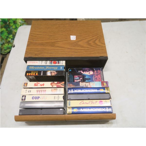 VHS 18 Slots holder with VHS Tapes