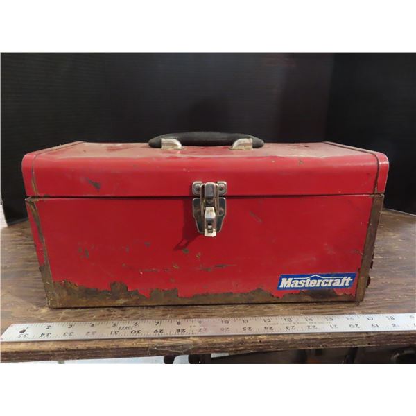 Red metal tool box