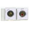Image 1 : 2x 2022 Canadian "Armistice" 2 dollar toonies - 1 colored