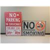Image 1 : 8x11.75" tin sign  "no smoking & no parking"