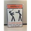 Image 1 : 8x11.75" tin sign "avoid injury"