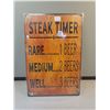 Image 1 : 8x11.75" tin sign "steak timer"