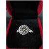 Image 2 : 2.00 CT GRA CERTIFIED ROUND BRILLIANT CUT MOISSANITE VVS D COLOR SET IN CENTER OF ROUND HALO WITH 99