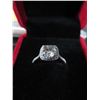 Image 2 : 1.00 CT GRA CERTIFIED ROUND BRILLIANT CUT MOISSANITE VVS D COLOR SET IN CENTER SURROUNDED BY SQUARE 