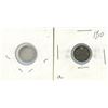 Image 2 : 2x 1909 PTD LVS & 1910  Canadian silver 5 cent coins