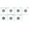 Image 1 : 7x Canadian silver 10 cent coins - assorted years