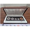 Image 1 : 1908-1998 Canadian 90th anniversary sterling silver .925 proof 5 coin set. In RCM case.