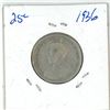 Image 1 : 1936 Canadian silver 25 cent coin
