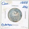 Image 1 : 1999 Canadian millennium sterling silver 25 cent coin - October