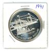 Image 1 : 1991 Canadian "Frontenac" silver proof dollar