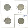 Image 2 : 4x Canadian silver 25 cent coins - 1939, 1941-42 & 1945