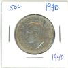 Image 1 : 1940 Canadian silver 50 cent coin