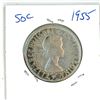 Image 1 : 1955 Canadian silver 50 cent coin