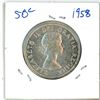 Image 1 : 1958 Canadian silver 50 cent coin