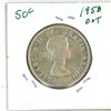 Image 1 : 1958 Canadian silver 50 cent coin