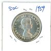 Image 1 : 1959 Canadian silver 50 cent coin