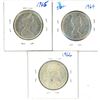 Image 2 : 3x Canadian silver 50 cent coins - 1965-1966