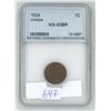 Image 1 : 1924 NNC Graded, Canadian 1 cent coin - MS-60BR