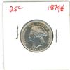 Image 1 : 1874H Canadian silver 25 cent coin - XF