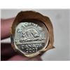 Image 2 : 2x UNC Rolls of 2007 Canadian 5 cent coins