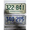 Image 2 : Lot of 4 Saskatchewan license plates (1 pair of 1974's).