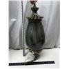 Image 1 : Green Glass With Brass Ends Swag Lamp 1970s