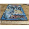 Image 2 : happy campers live here metal sign