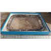 Image 2 : silver plated serving tray in a Birks Jewelers blue box