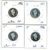 Image 1 : 4x Canadian silver proof 5 cent coins - 1996-98, 2000 - non magnetic